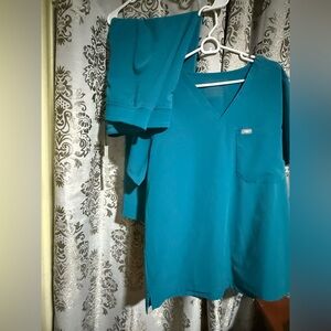 Teal V-Neck Women's Top
